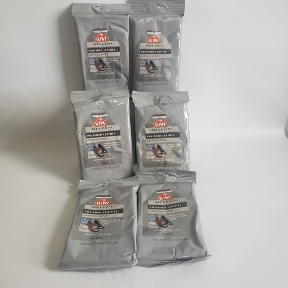 Kiwi Express Shine Clean And Shine Wipes Box of 6 Packs 15 Per Pack All Colours - Picture 3 of 14